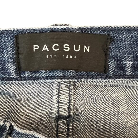 Pacsun Skinny‎ Jeans Size 28 Blue Floral Outseam Raw Hem Womens Denim - Picture 10 of 12